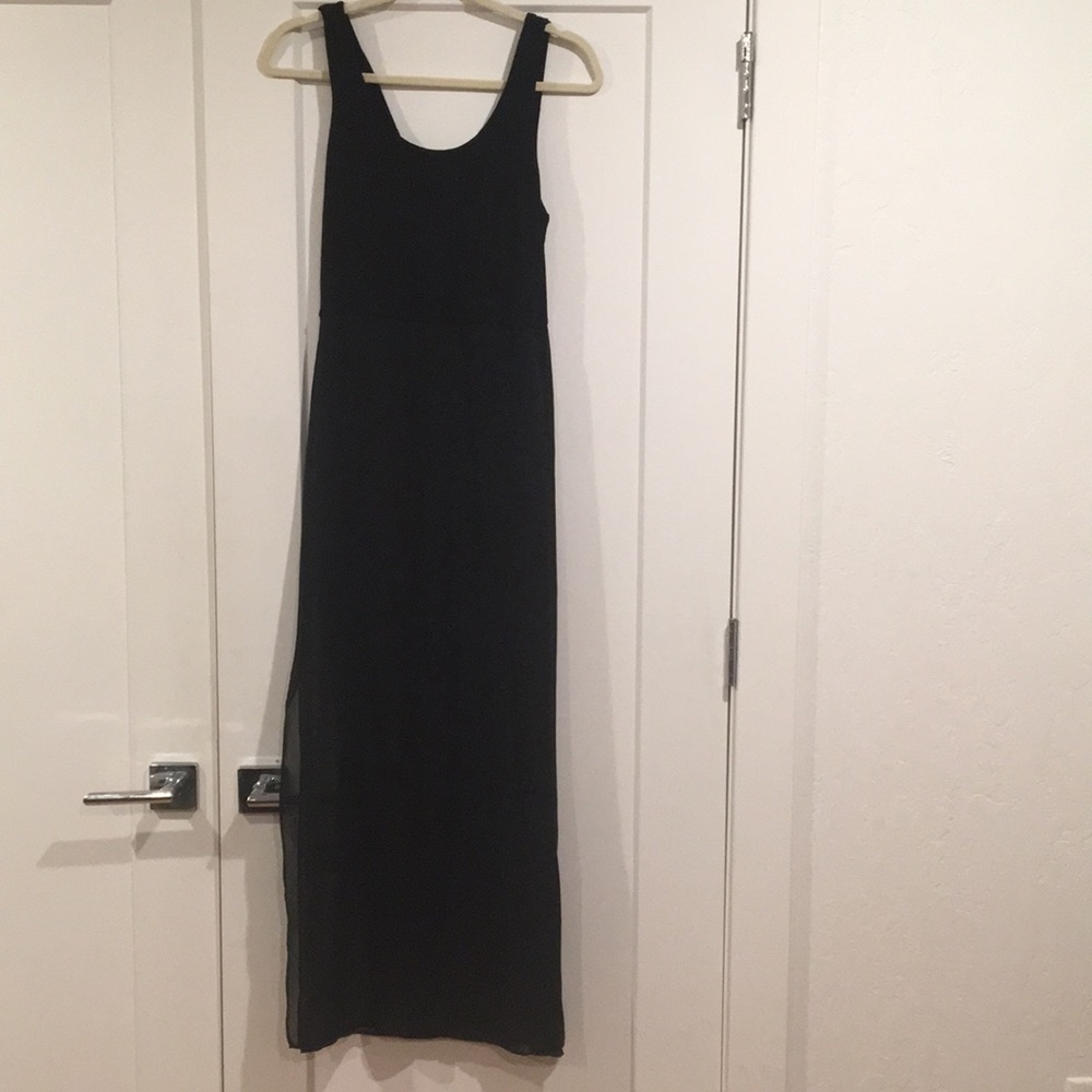 Mixed material semi sheet dress